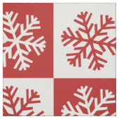 Rood wit dambord sneeuwvlok print stof (Swatch)