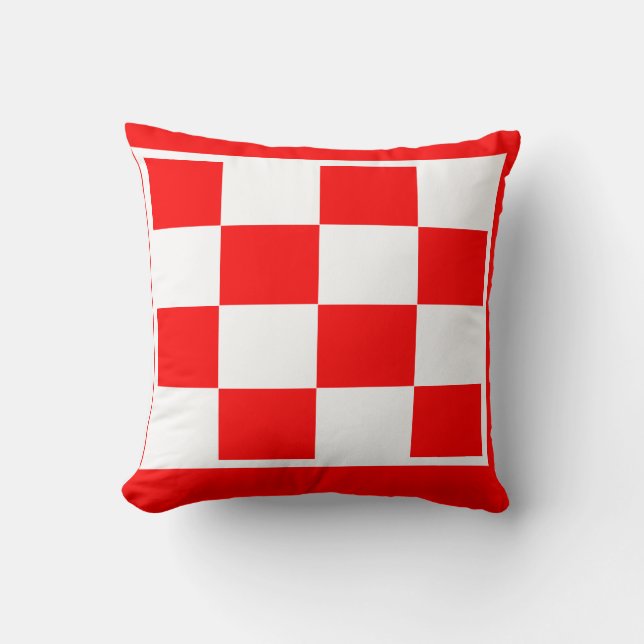 rood-wit dambordpatroon kussen (Voorkant)