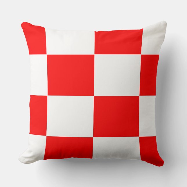 rood-wit dambordpatroon kussen (Voorkant)