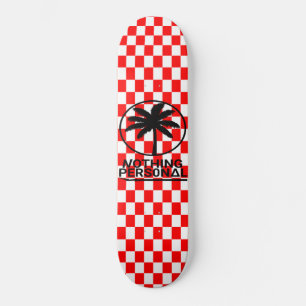 Rood-wit dambordpatroon persoonlijk skateboard