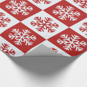 Rood wit dambordsnowflake papier voor het inpakken (Hoek)