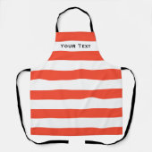 Rood & Wit Deckchair Stripes gepersonaliseerd Schort (Voorkant)