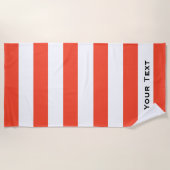Rood & Wit Deckchair Stripes gepersonaliseerd Strandlaken (Voorkant)