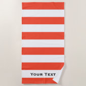 Rood & Wit Deckchair Stripes gepersonaliseerd Strandlaken (Voorkant)
