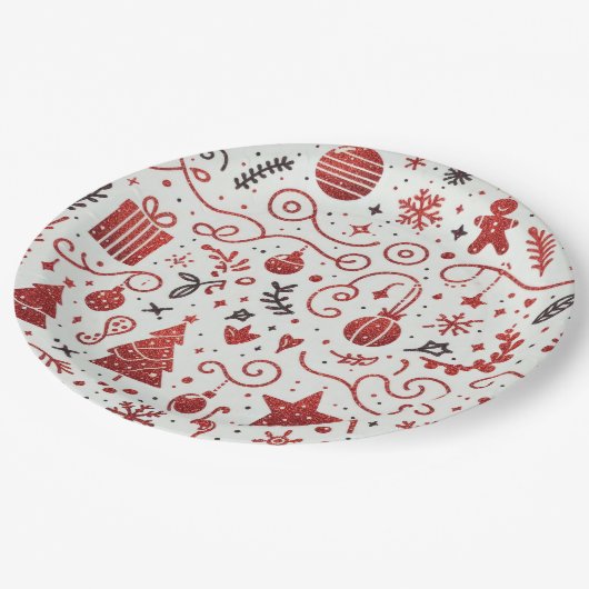 Rood Wit Decoratief Vakantiepapier Bord (Gekanteld)