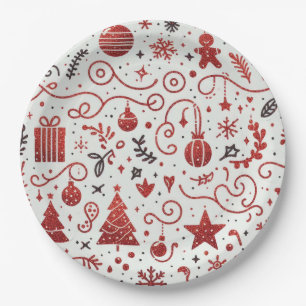 Rood Wit Decoratief Vakantiepapier Bord