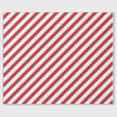 Rood wit diagonaal strepen faux gescheurde kerst cadeaupapier (Vlak)