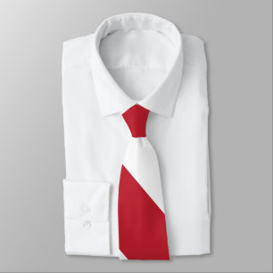 Rood Wit Diagonaal Strepen Patroon Stropdas