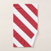 Rood wit diagonaal strepenpatroon bad handdoek (Handdoek)