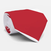 Rood wit diagonaal strepenpatroon stropdas (Opgerold)