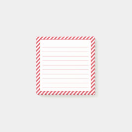 Rood & Wit Diagonale Streep Voering Sticky Notes