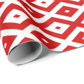 Rood-wit diamantpatroon cadeaupapier (Rol Hoek)