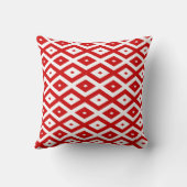 Rood-wit diamantpatroon kussen (Achterkant)