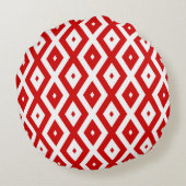 Rood-wit diamantpatroon rond kussen (Achterkant)