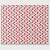 Rood, wit, Dk Grey Large Chevron ZigZag Pattern Cadeaupapier (Vlak)