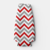 Rood, wit, Dk Grey Large Chevron ZigZag Pattern Flesjeskoeler (Voorkant)