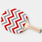 Rood, wit, Dk Grey Large Chevron ZigZag Pattern Tafeltennisbatje (Zijkant)