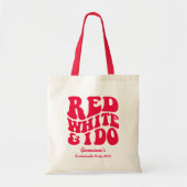 Rood Wit Doe Ik | Rood Retro 4 Juli Bachelorette F Tote Bag (Voorkant)