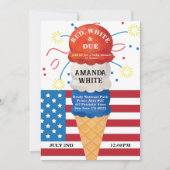 Rood Wit Door Patriottisch 4e Baby shower Kaart (Voorkant)