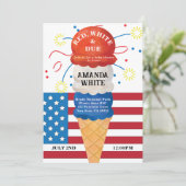 Rood Wit Door Patriottisch 4e Baby shower Kaart (Staand voorkant)