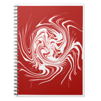 Rood-wit Draaiend Abstract Kunst Notitieboek