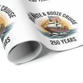 Rood Wit & Drank Cruise 250ste Jaar 4 juli Cadeaupapier (Rol Hoek)