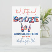 Rood, Wit & Drank, Patriottisch vrijgezellenfeest Kaart (Staand voorkant)