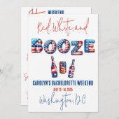 Rood, Wit & Drank, Patriottisch vrijgezellenfeest Kaart (Voorkant / Achterkant)