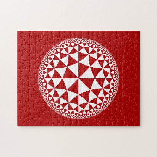Rood & Wit Driehoek Gevuld Mandala Legpuzzel (Horizontaal)