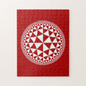 Rood & Wit Driehoek Gevuld Mandala Legpuzzel (Verticaal)