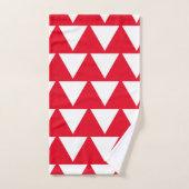 Rood wit driehoekspatroon modern kunstwerk bad handdoek (Handdoek)