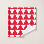 Rood wit driehoekspatroon modern kunstwerk bad handdoek (Wasdoekje)