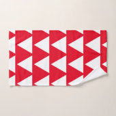 Rood wit driehoekspatroon modern kunstwerk bad handdoek (Handdoek)