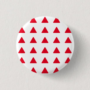 Rood wit driehoekspatroon modern kunstwerk ronde button 3,2 cm
