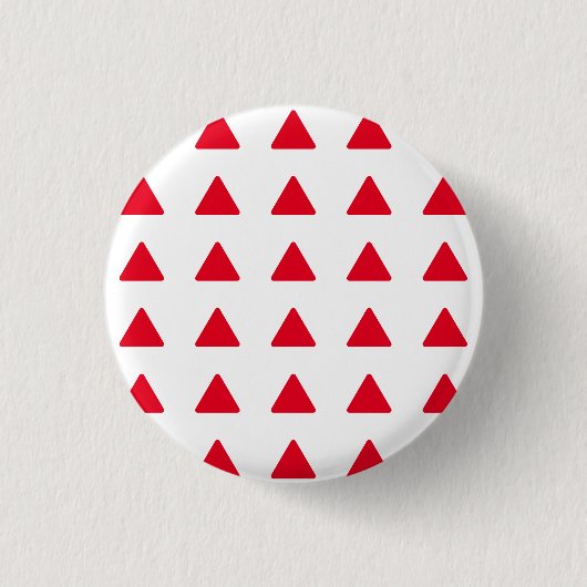 Rood wit driehoekspatroon modern kunstwerk ronde button 3,2 cm (Voorkant)