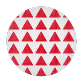 Rood wit driehoekspatroon modern kunstwerk snijplank (Voorkant)