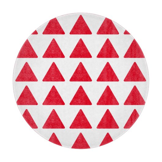 Rood wit driehoekspatroon modern kunstwerk snijplank (Voorkant)