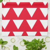 Rood wit driehoekspatroon modern kunstwerk theedoek (Gevouwen)