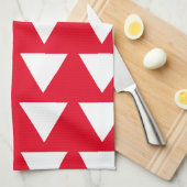 Rood wit driehoekspatroon modern kunstwerk theedoek (Quarter Fold)