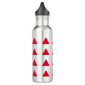 Rood wit driehoekspatroon modern kunstwerk waterfles  (Links)