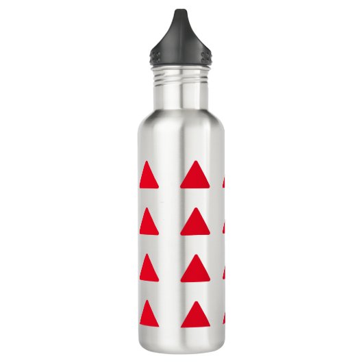 Rood wit driehoekspatroon modern kunstwerk waterfles (Links)