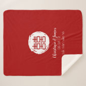 Rood & Wit Dubbel Geluk Chinese Zegen Sherpa Deken (Voorkant (horizontaal))