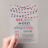 Rood, wit & due! 4 juli Baby shower Acryl Uitnodigingen (Insitu (Draagbaar))