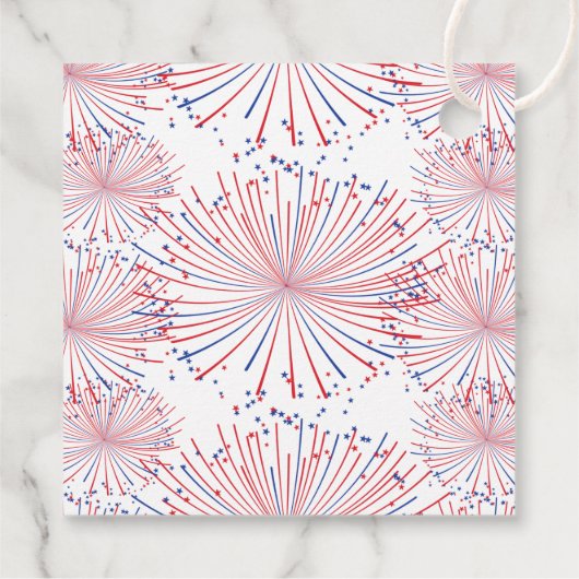 Rood, wit & due! 4 juli Baby shower Bedankjes Labels (Achterkant)