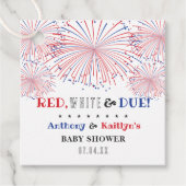 Rood, wit & due! 4 juli Baby shower Bedankjes Labels (Voorkant)