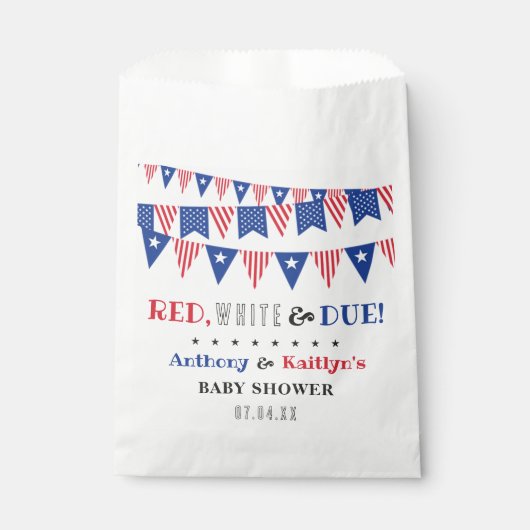 Rood, wit & due! 4 juli Baby shower Bedankzakje (Voorkant)