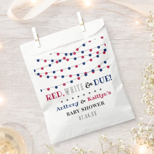Rood, wit & due! 4 juli Baby shower Bedankzakje (Geknipt)