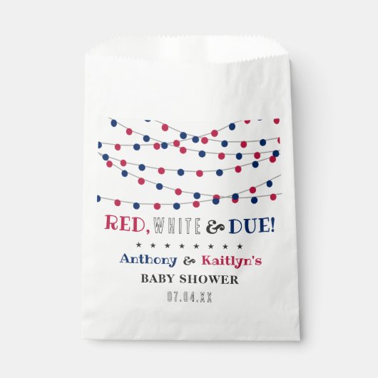 Rood, wit & due! 4 juli Baby shower Bedankzakje (Voorkant)