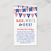 Rood, wit & due! 4 juli Baby shower boek Informatiekaartje (Voorkant)