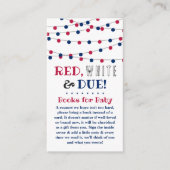 Rood, wit & due! 4 juli Baby shower boek Informatiekaartje (Voorkant)
